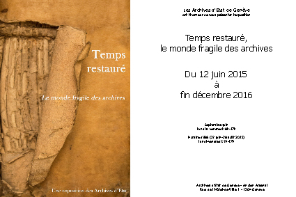 Temps restauré, une exposition des archives d'Etat