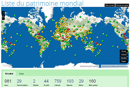 Carte interactive PBC sur le site de l'Unesco
