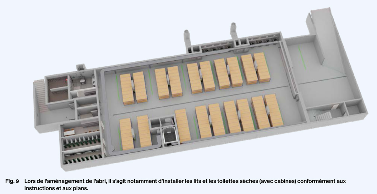 Schéma d'un abri public aménagé
