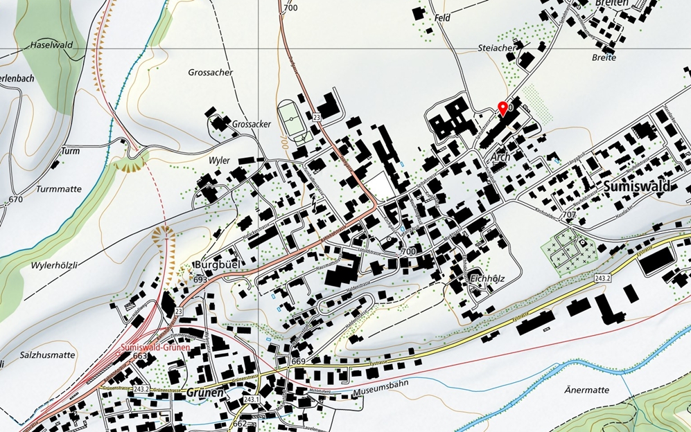 Aller sur geo.admin.ch pour une carte interactive